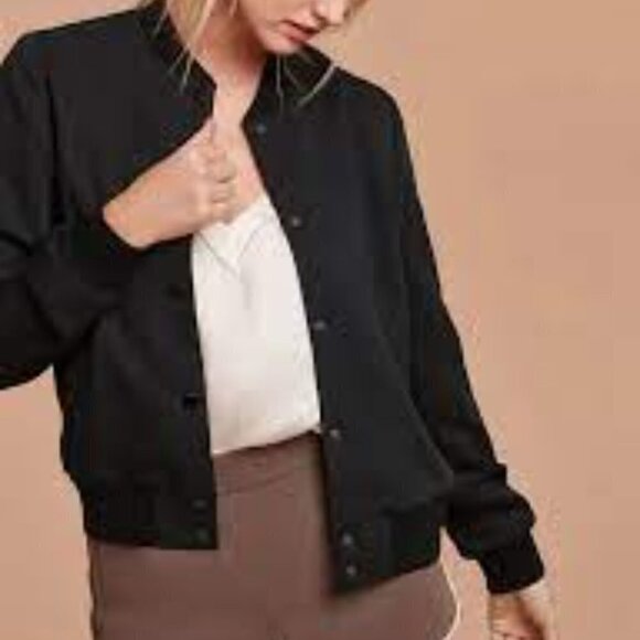 Aritzia Wilfred  Black Poussin Bomber Jacket S - Picture 14 of 14